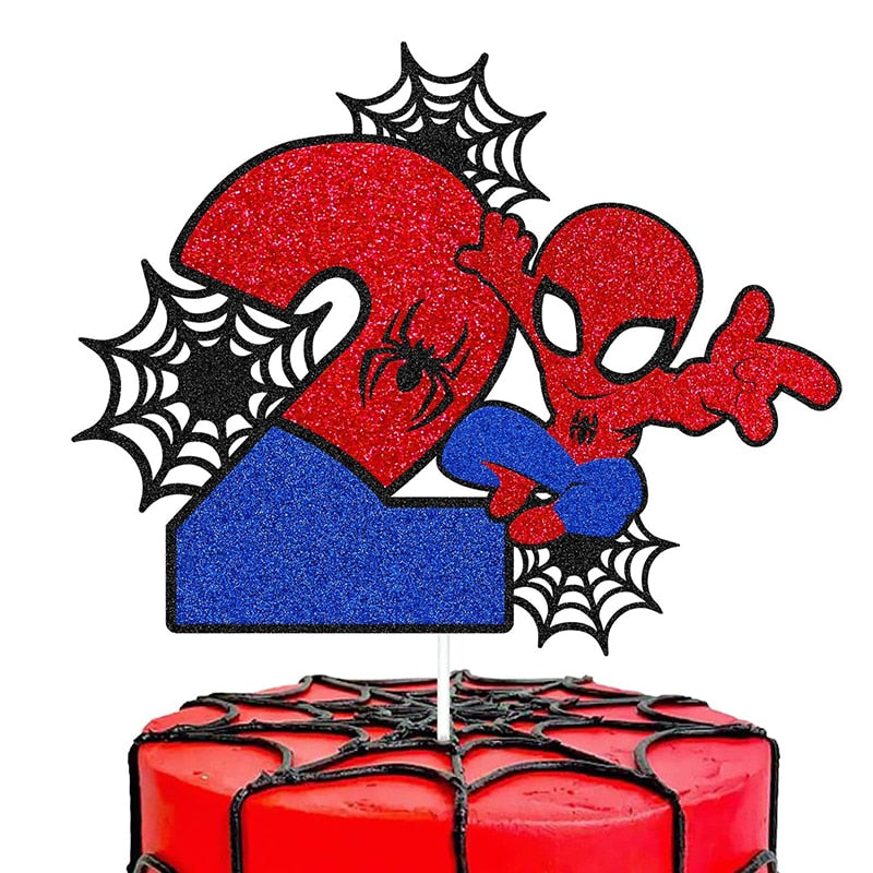 CAKE TOPPER ANNIVERSAIRE SPIDERMAN TOILE D'ARAIGNÉE AVEC AGE