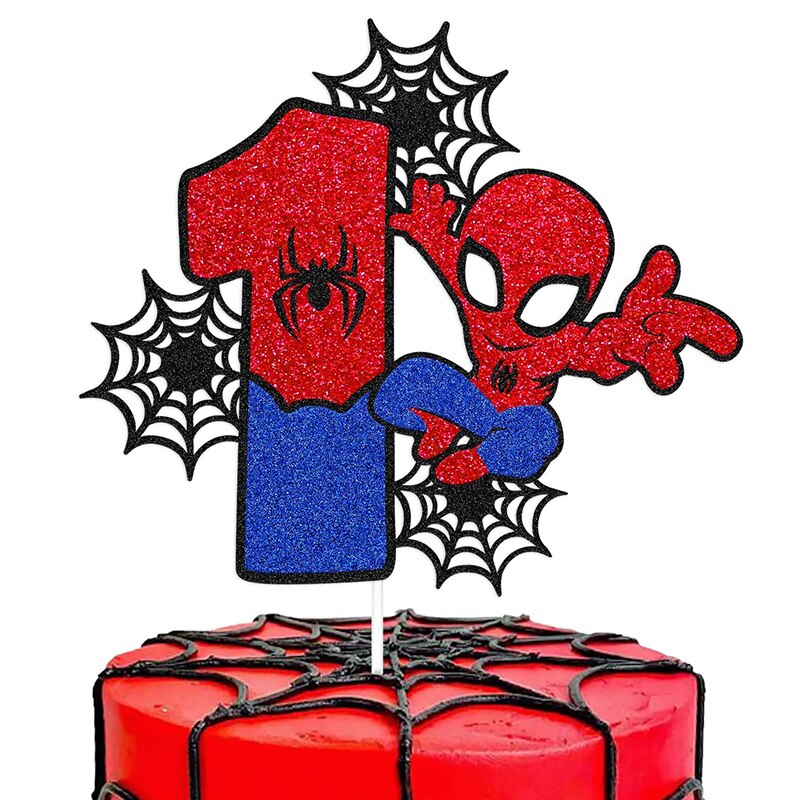 CAKE TOPPER ANNIVERSAIRE SPIDERMAN TOILE D'ARAIGNÉE AVEC AGE