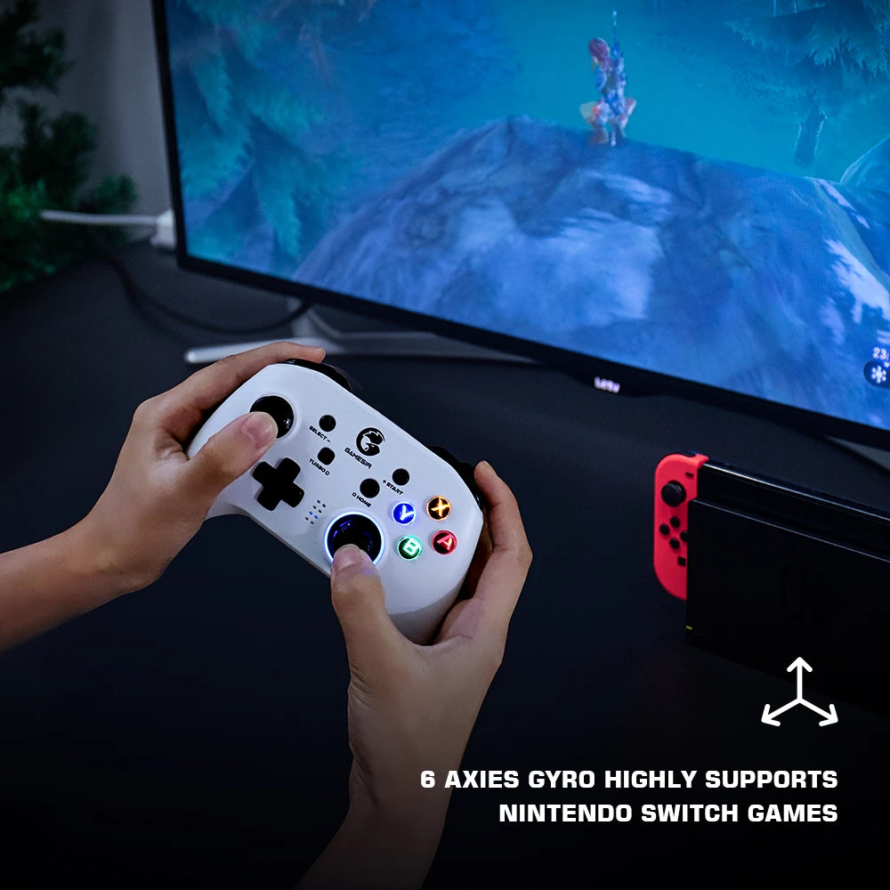 GameSir T4 Pro 2.4G Wireless Mobile Controller Bluetooth Gamepad with 6-axis Gyro for Nintendo Switch Android iPhone PC Joystick