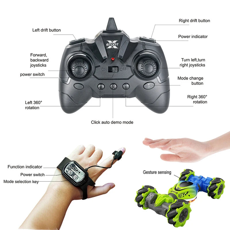 TurboTwist Stunt Racer: 4WD RC Car with Gesture Control