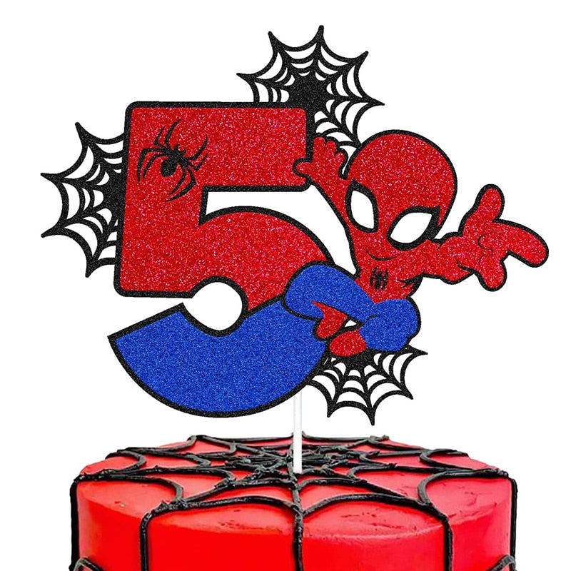 CAKE TOPPER ANNIVERSAIRE SPIDERMAN TOILE D'ARAIGNÉE AVEC AGE