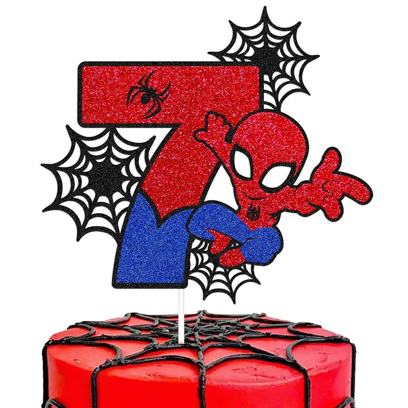 CAKE TOPPER ANNIVERSAIRE SPIDERMAN TOILE D'ARAIGNÉE AVEC AGE