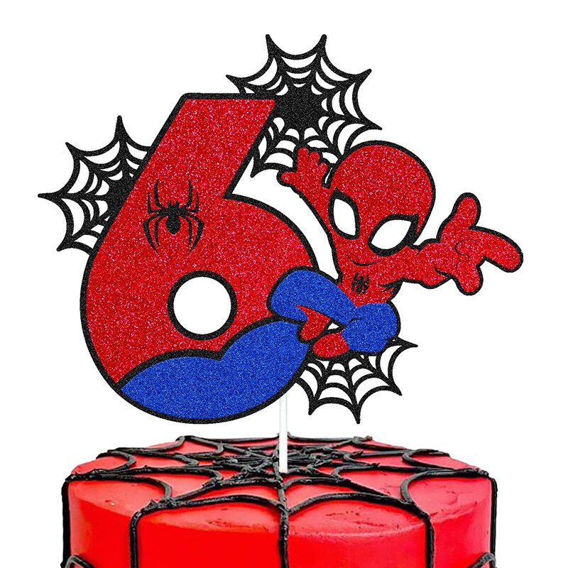 CAKE TOPPER ANNIVERSAIRE SPIDERMAN TOILE D'ARAIGNÉE AVEC AGE