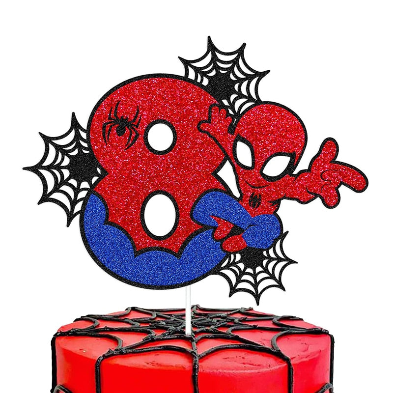 CAKE TOPPER ANNIVERSAIRE SPIDERMAN TOILE D'ARAIGNÉE AVEC AGE