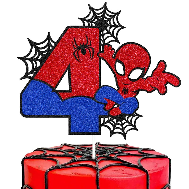 CAKE TOPPER ANNIVERSAIRE SPIDERMAN TOILE D'ARAIGNÉE AVEC AGE