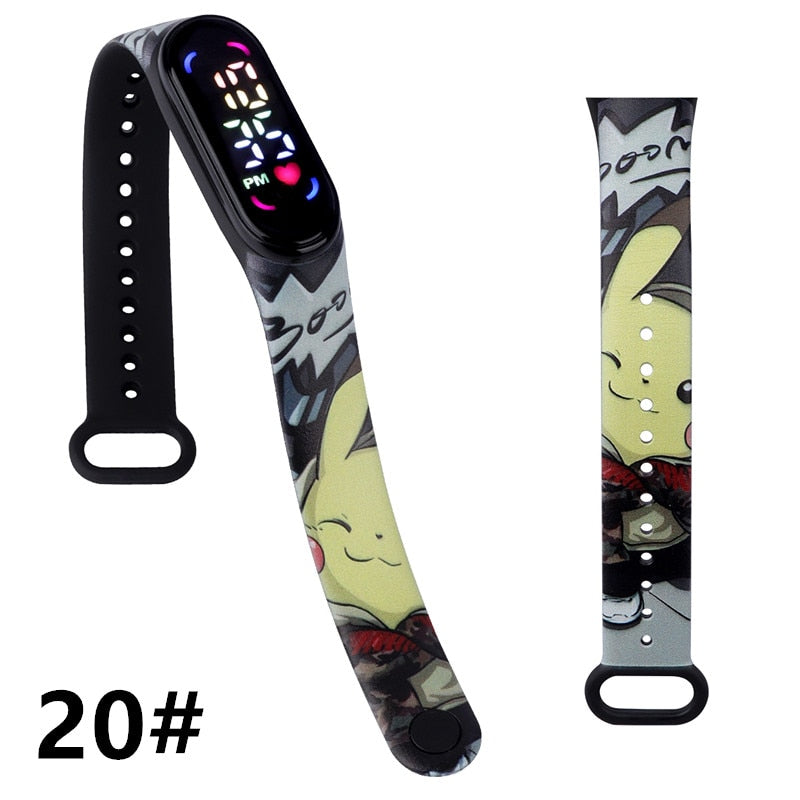 Montre digitale noire - Pikachu