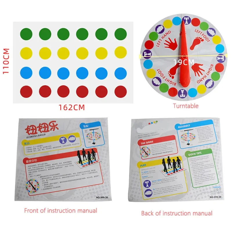Outdoor Twist Board Game - Colorful Party Mat for Family and Friends
