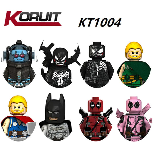 KT1004 Superhero Ensemble Building Blocks Set: Batman, Deadpool, Thor