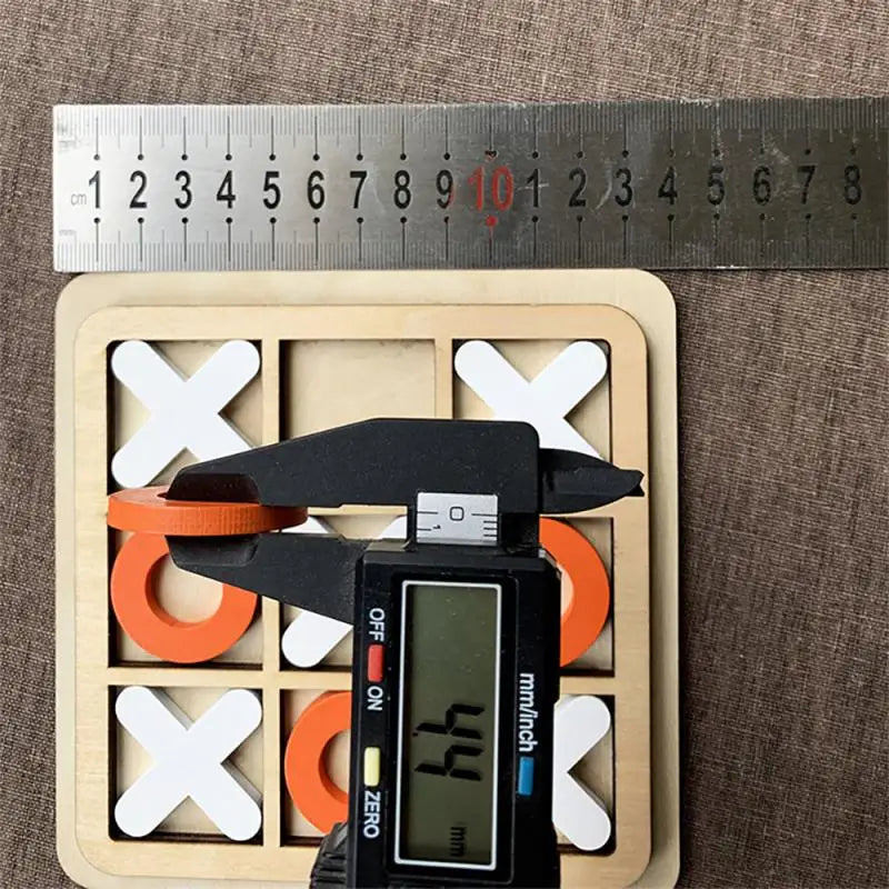 Wooden Tic Tac Toe Board Game Set - Portable Strategy Game for Family Fun