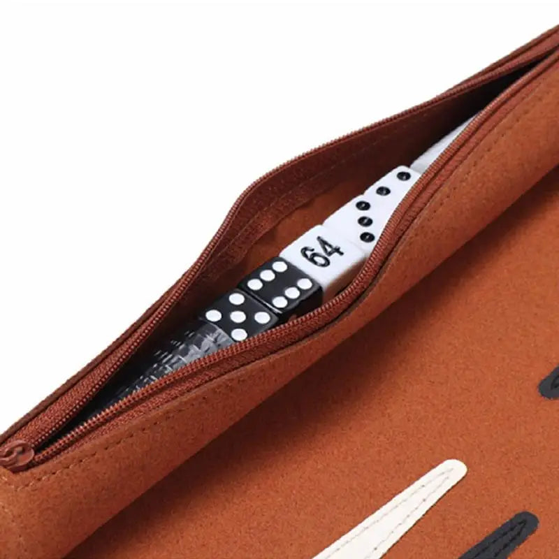 Portable Roll-Up Chess and Backgammon Travel Set
