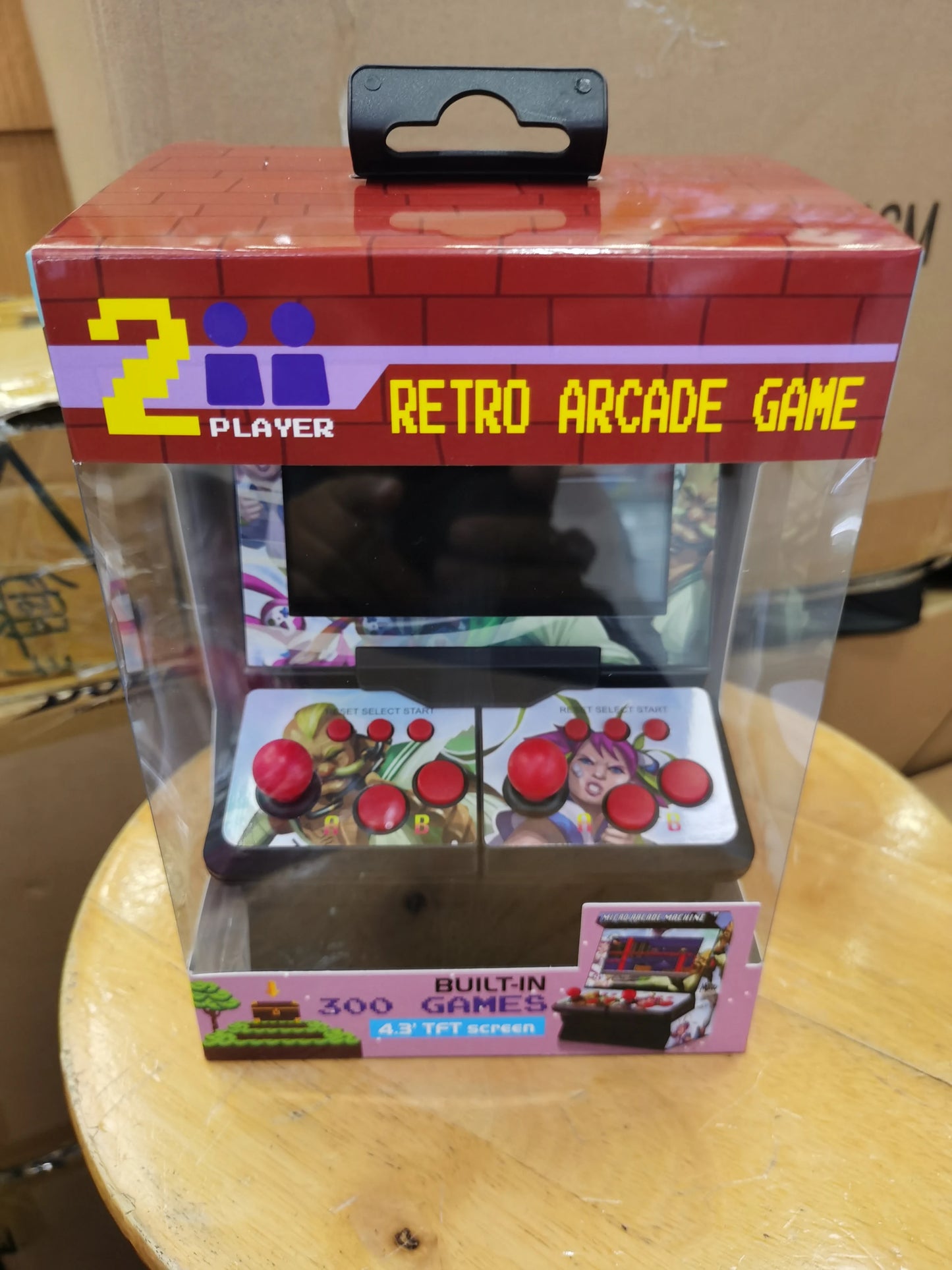 4.3inch TFT Portable Mini Retro Classic Wireless Handheld Game Console Micro Arcade Station Built-in 300 Games TV Output