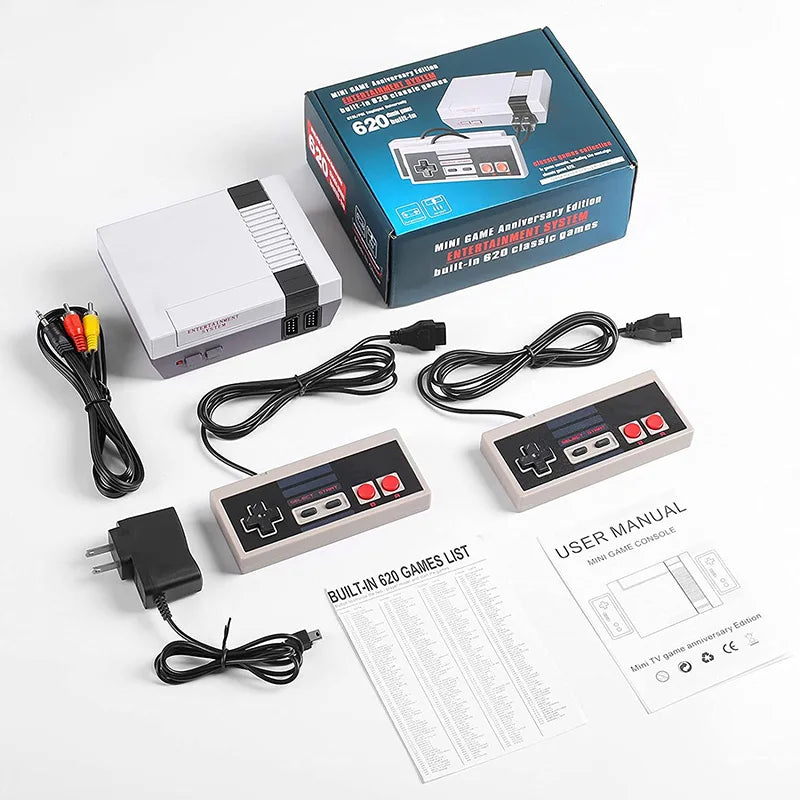Retro Game Console Classic Mini Video Game System Built-in 620 Games 8-Bit FC Nes TV Console for Adults and Kids